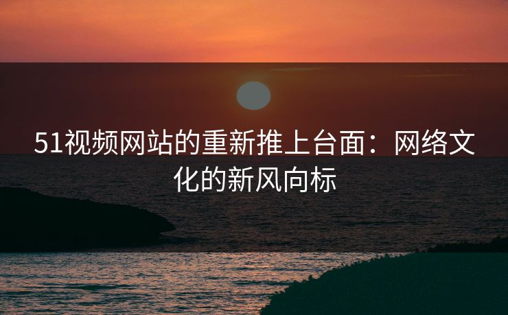 51视频网站的重新推上台面：网络文化的新风向标